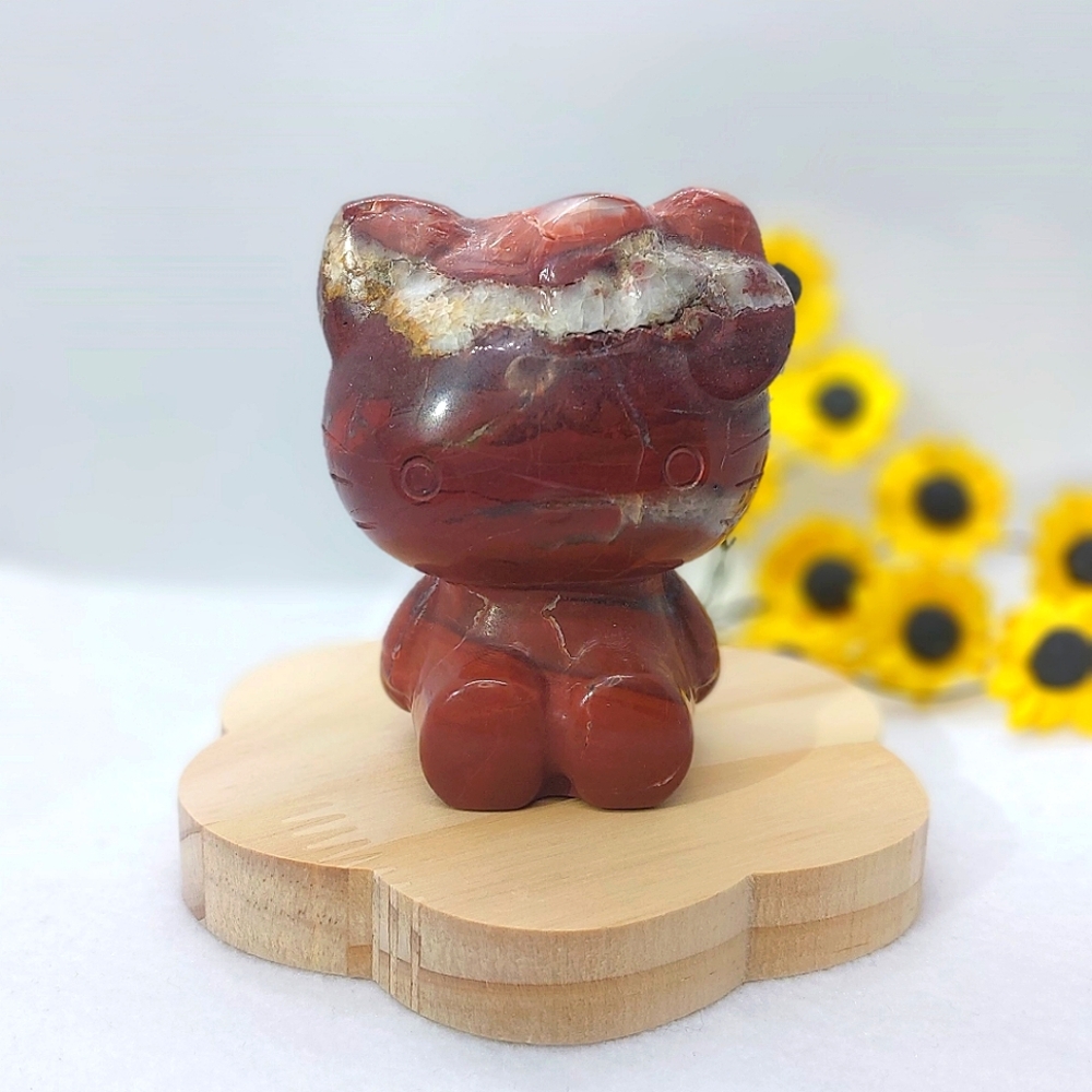 ♡Hello Kitty Red Jasper ❤️ Carving